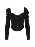 Black Solid Cowl Neck Sweater 1