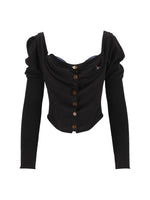 Black Solid Cowl Neck Sweater 1