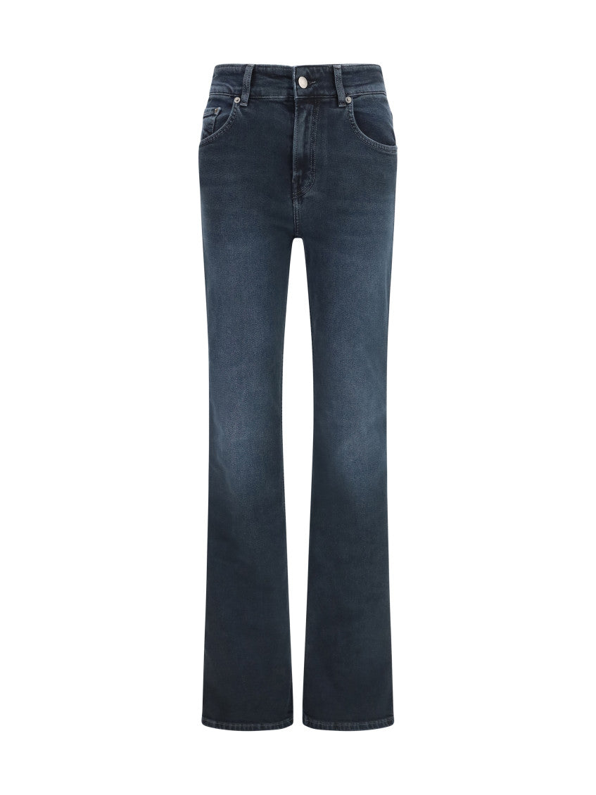 Blue Flared Low Rise Jeans 1