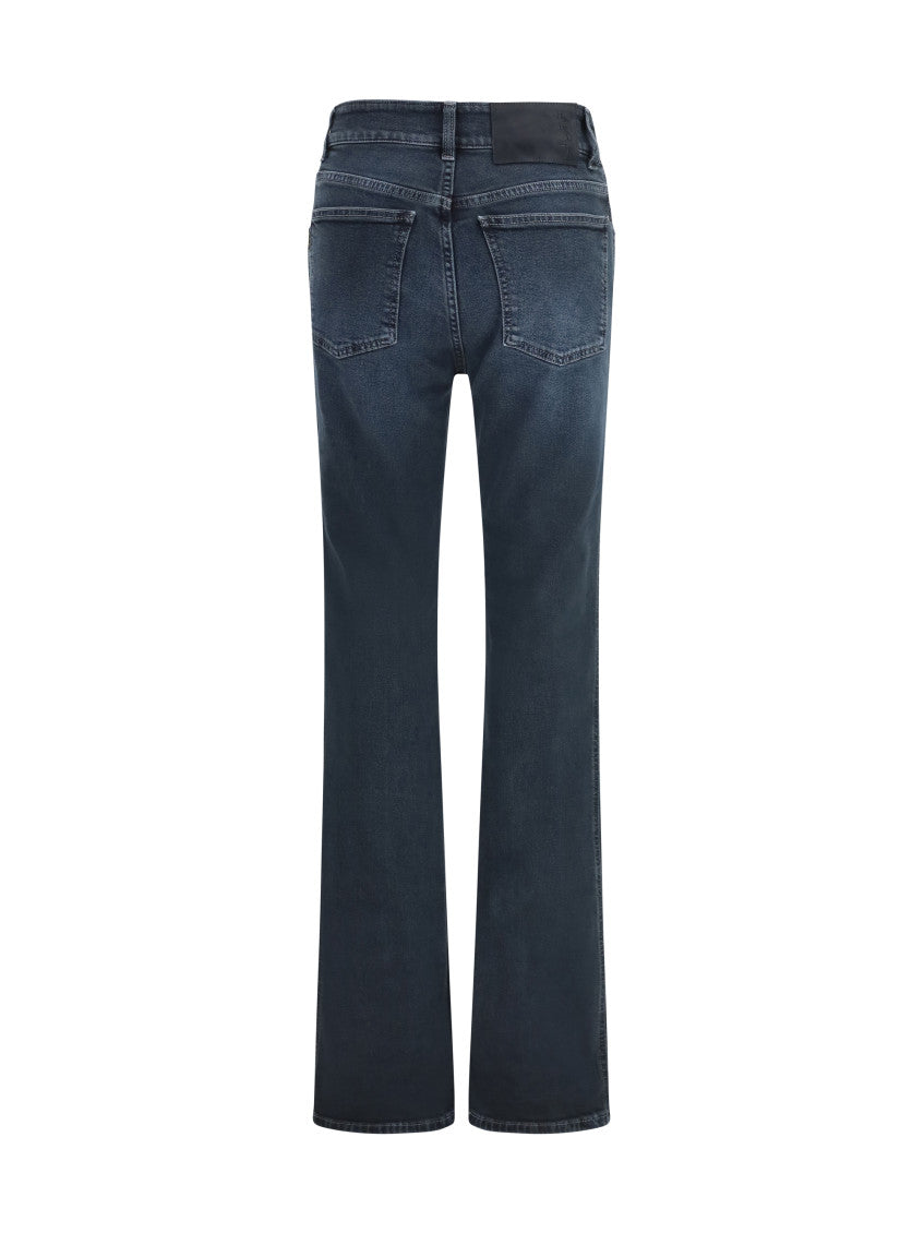 Blue Flared Low Rise Jeans 2