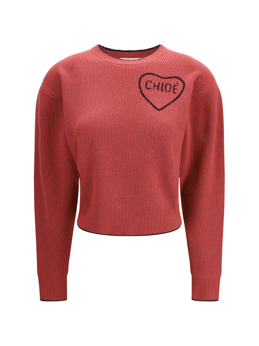 Pink Logo Crew Neck Sweater 1
