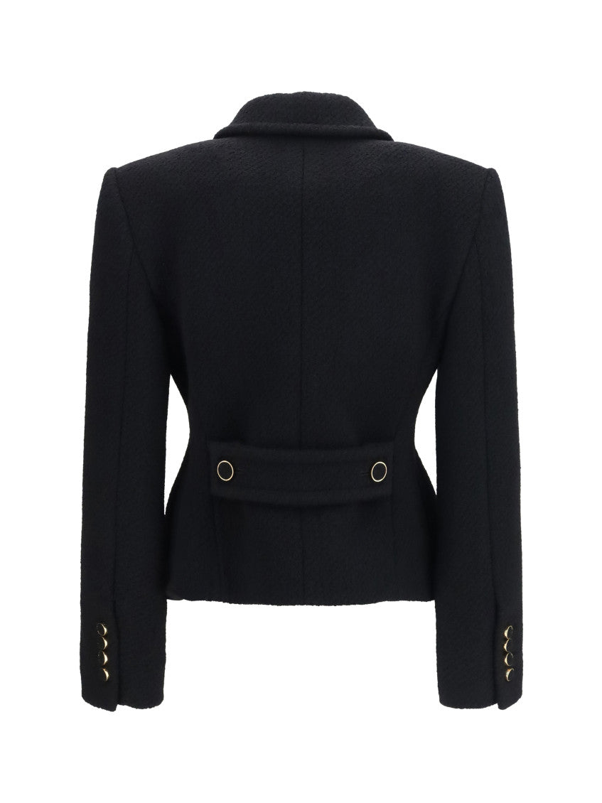 Black Solid Shirt Collar Jacket 2
