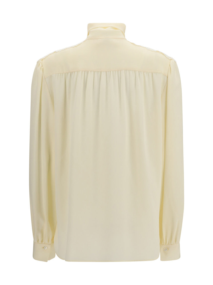 Off White Loose Embroidered Shirt 2