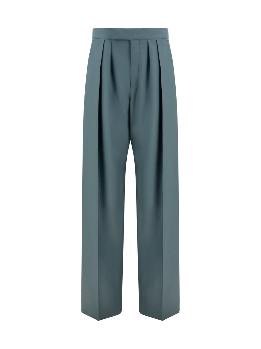 Grey Straight Pleated Pant 1