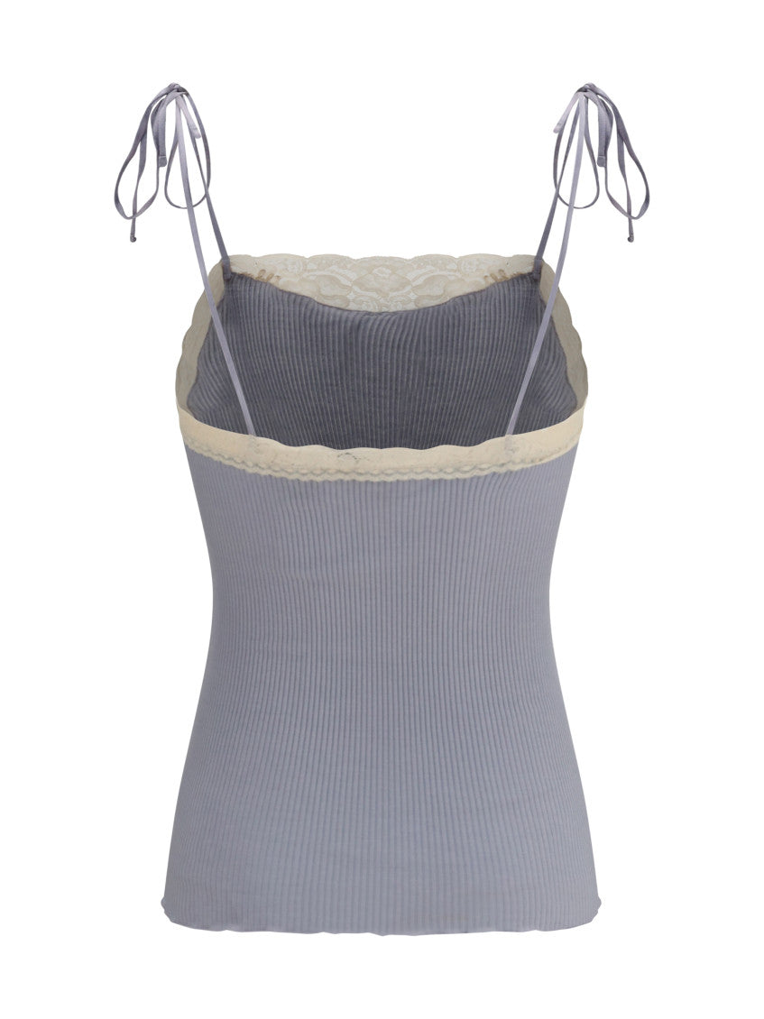 Light Blue Solid Scoop Neck Top 2