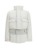 Off White Solid Mock Collar Jacket 1