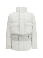 Off White Solid Mock Collar Jacket 1