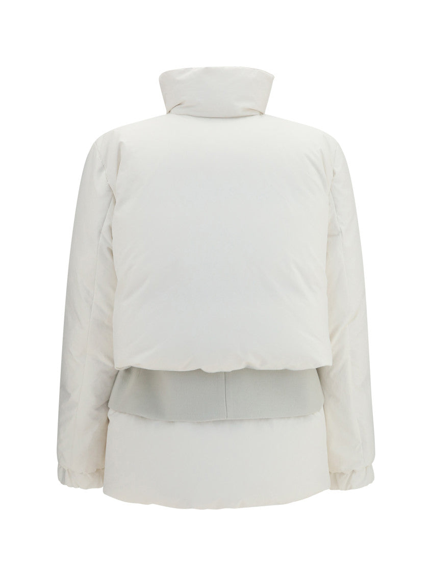 Off White Solid Mock Collar Jacket 2