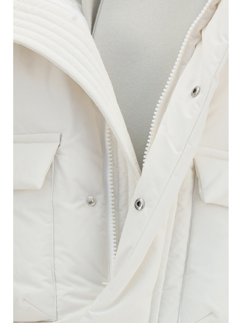 Off White Solid Mock Collar Jacket 3