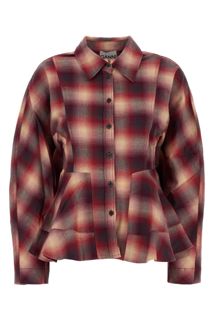 Red Tailored Plaid Shirt 1