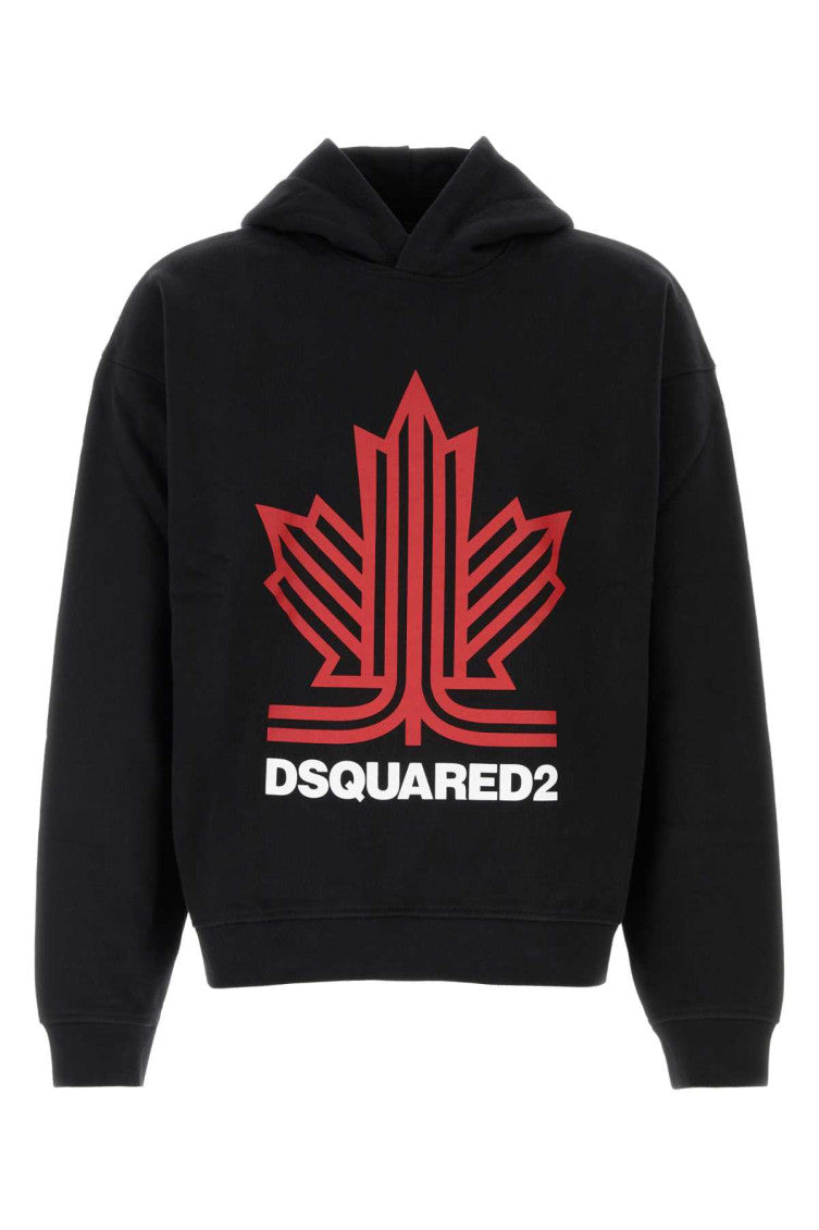 Black Relaxed Logo Hoodie 1