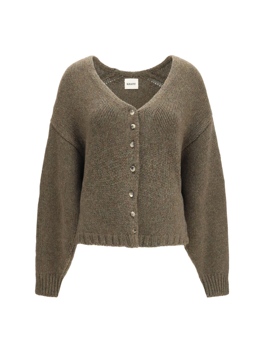 Green Knitted V Neck Sweater 1