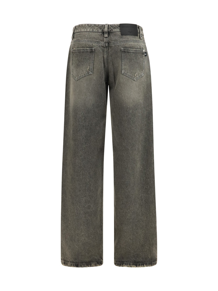 Grey Loose Mid Rise Jeans 2