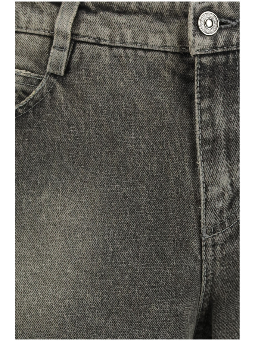 Grey Loose Mid Rise Jeans 3