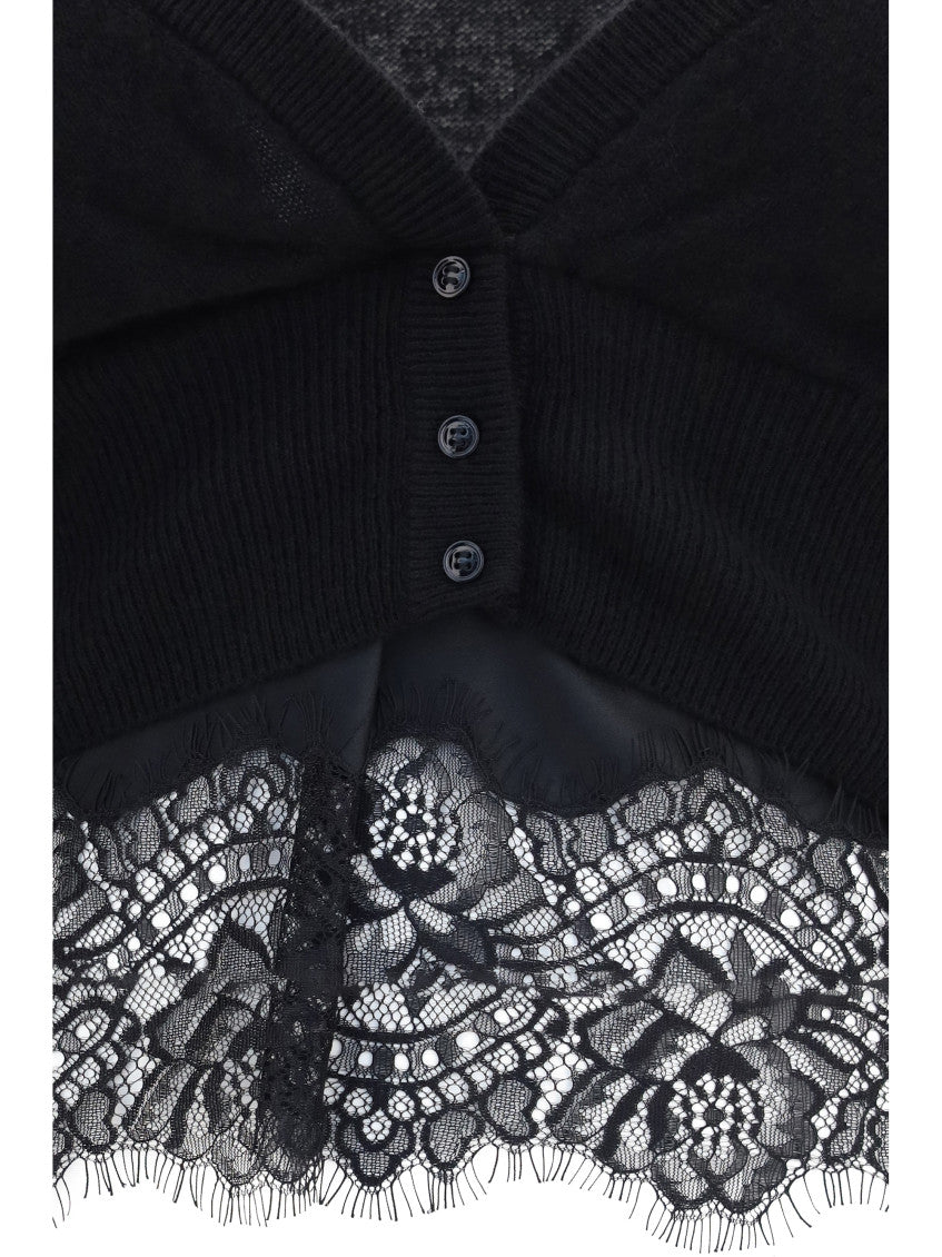 Black Lace V Neck Sweater 3