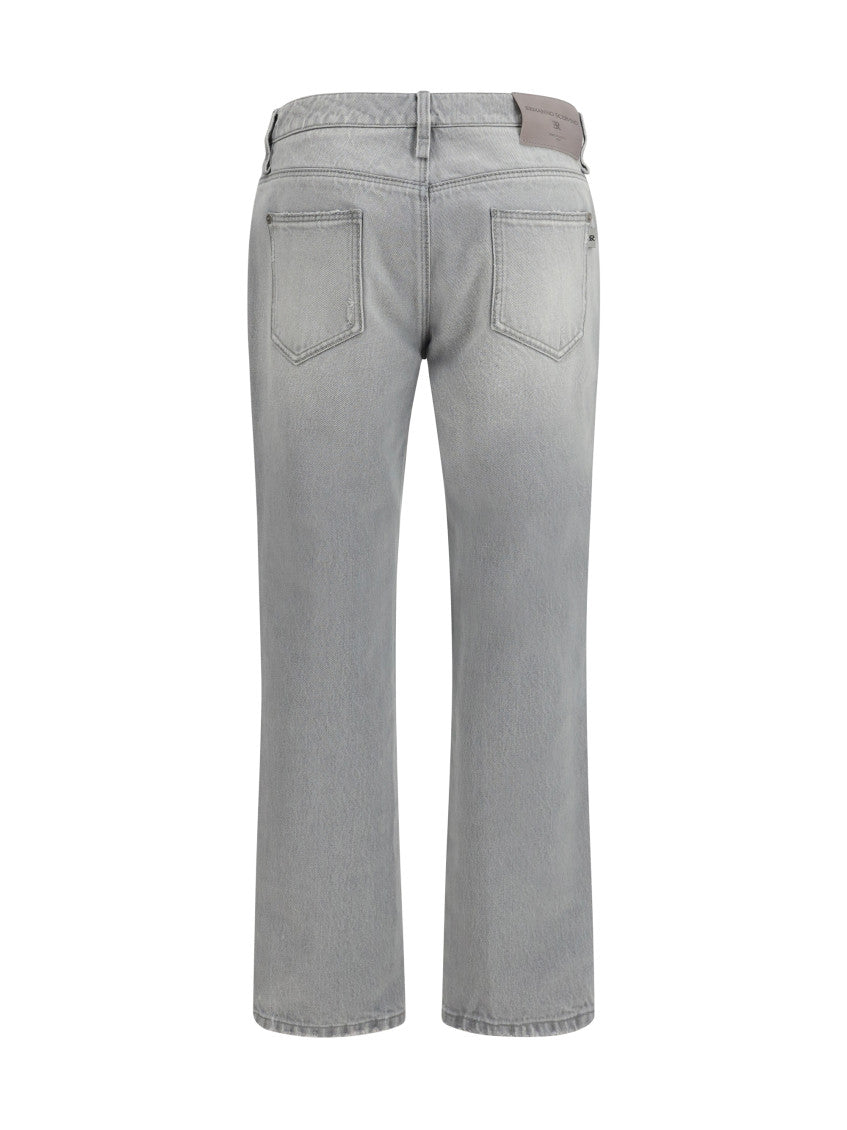 Grey Boyfriend Mid Rise Jeans 2