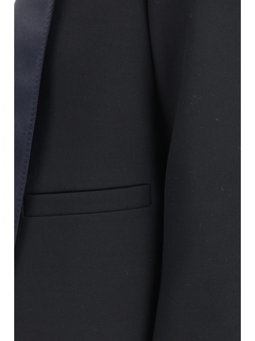 Black Solid Shawl Lapel Jacket 3