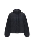 Black Textured Mock Collar Jacket 1