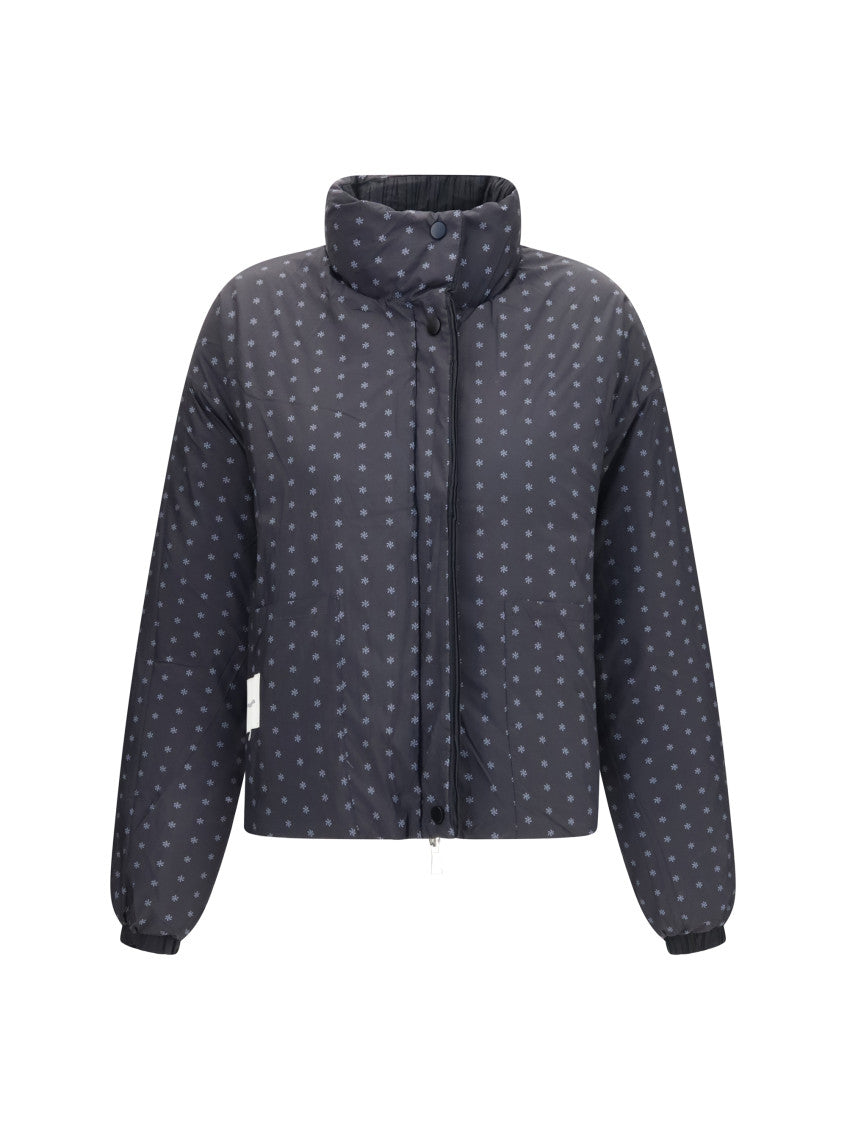Black Textured Mock Collar Jacket 2