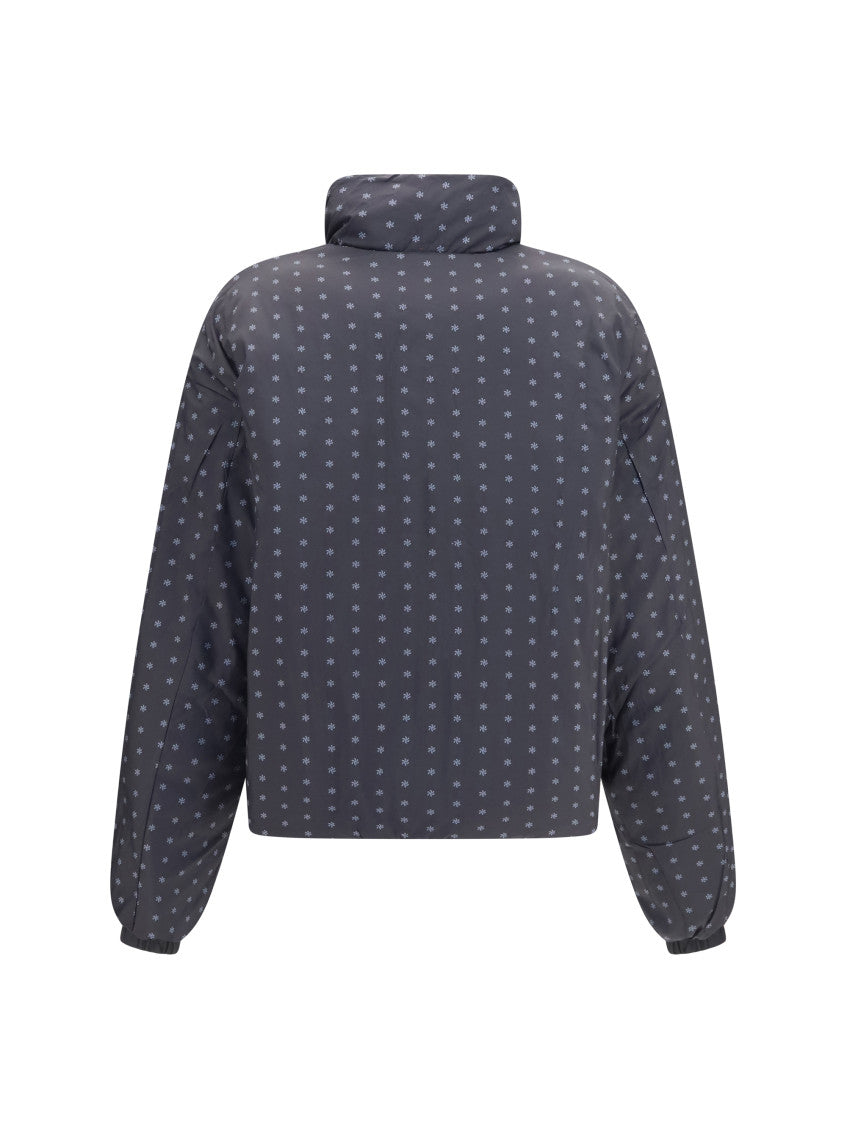 Black Textured Mock Collar Jacket 4