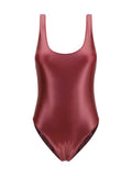 Burgundy Solid Swimwear 1