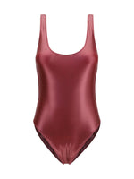 Burgundy Solid Swimwear 1