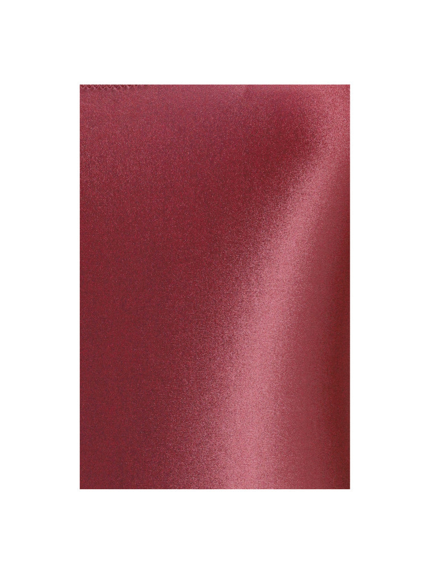 Burgundy Solid Swimwear 3