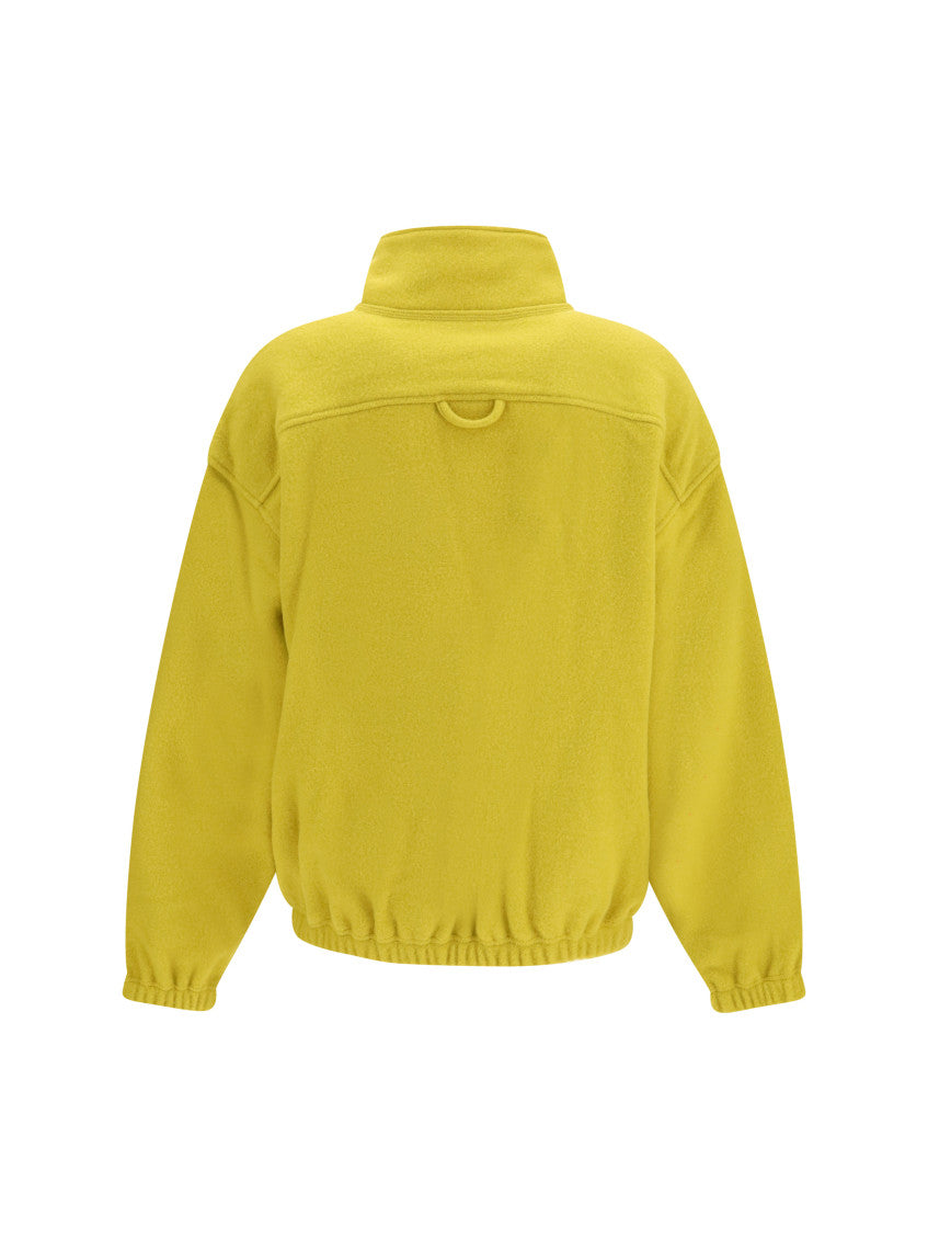 Yellow Solid Mock Collar Jacket 2