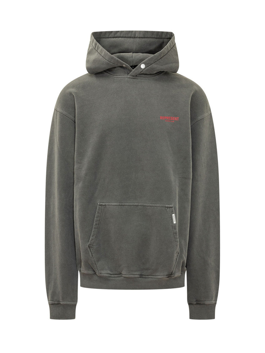 Grey Logo Relaxed Hoodie 1