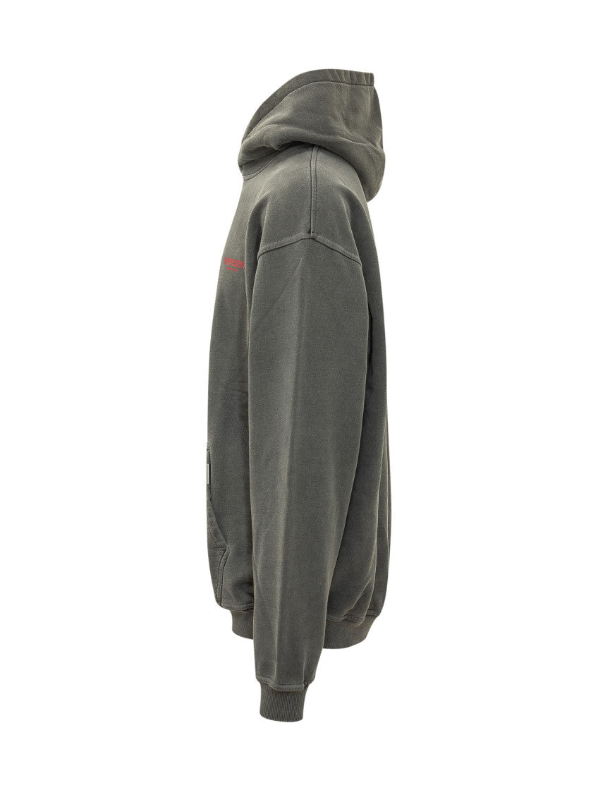 Grey Logo Relaxed Hoodie 3