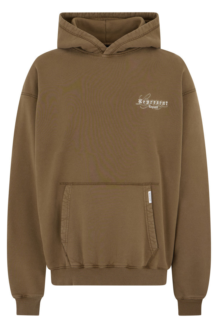 Brown Embroidery Logo Hoodie 1