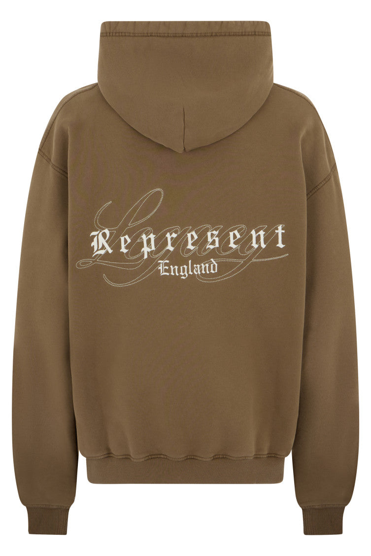 Brown Embroidery Logo Hoodie 2