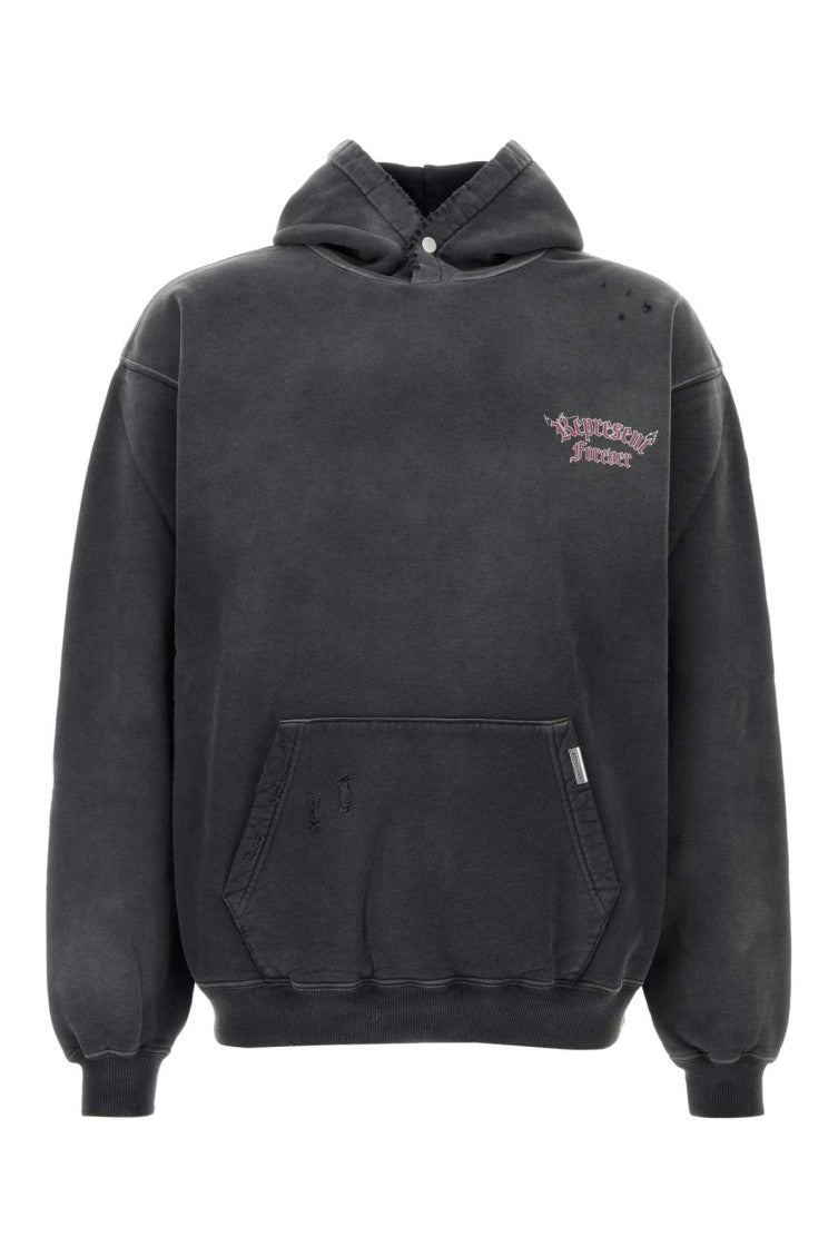 Dark Grey Distressed Hoodie 1