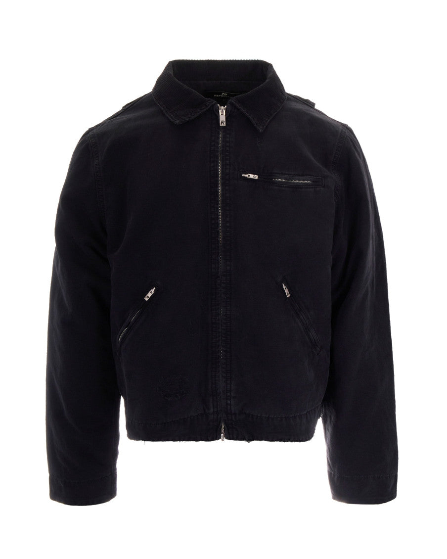 Black Shirt Collar Jacket 1