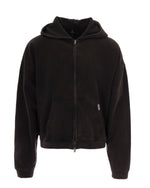 Dark Brown Zip-Up Hoodie 1