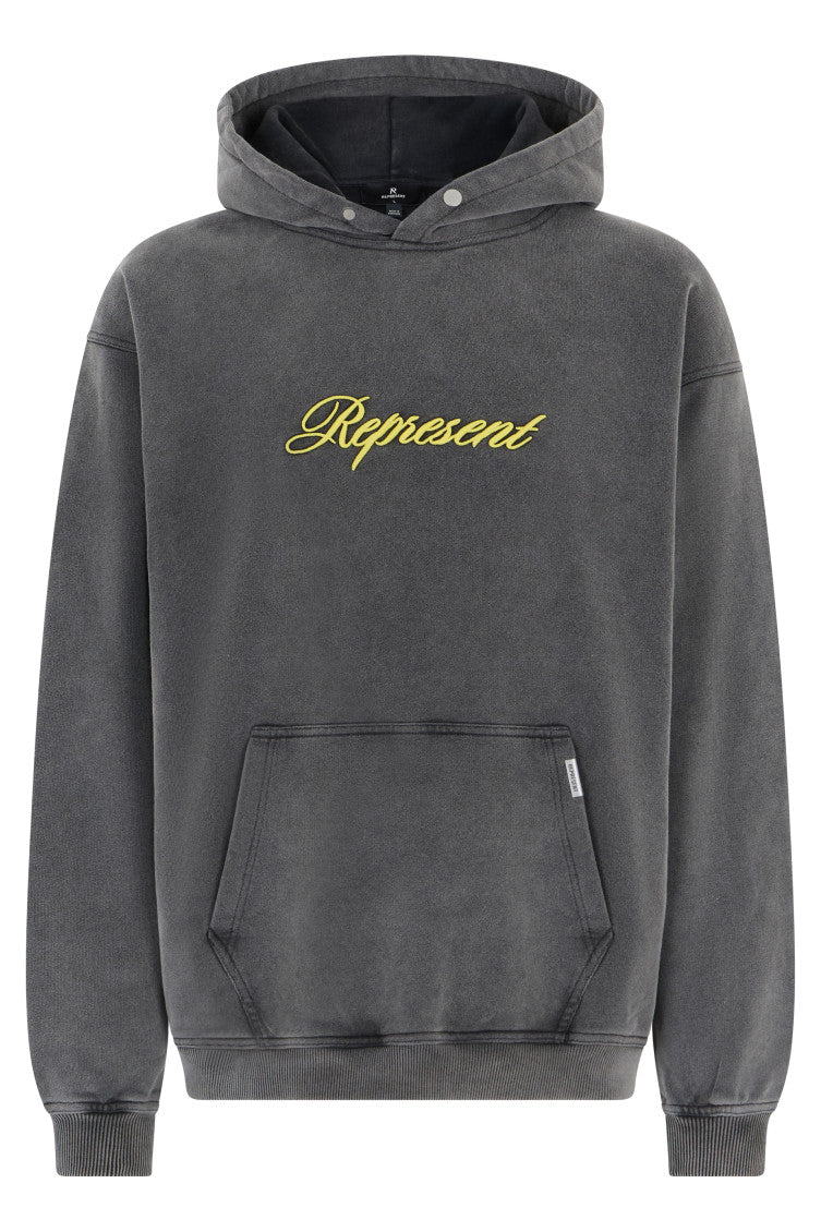 Grey Embroidery Logo Hoodie 1