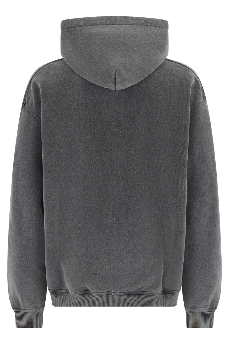 Grey Embroidery Logo Hoodie 2