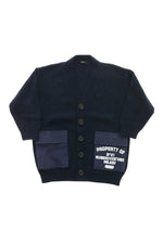 Boys Navy Blue Solid Cardigan 1