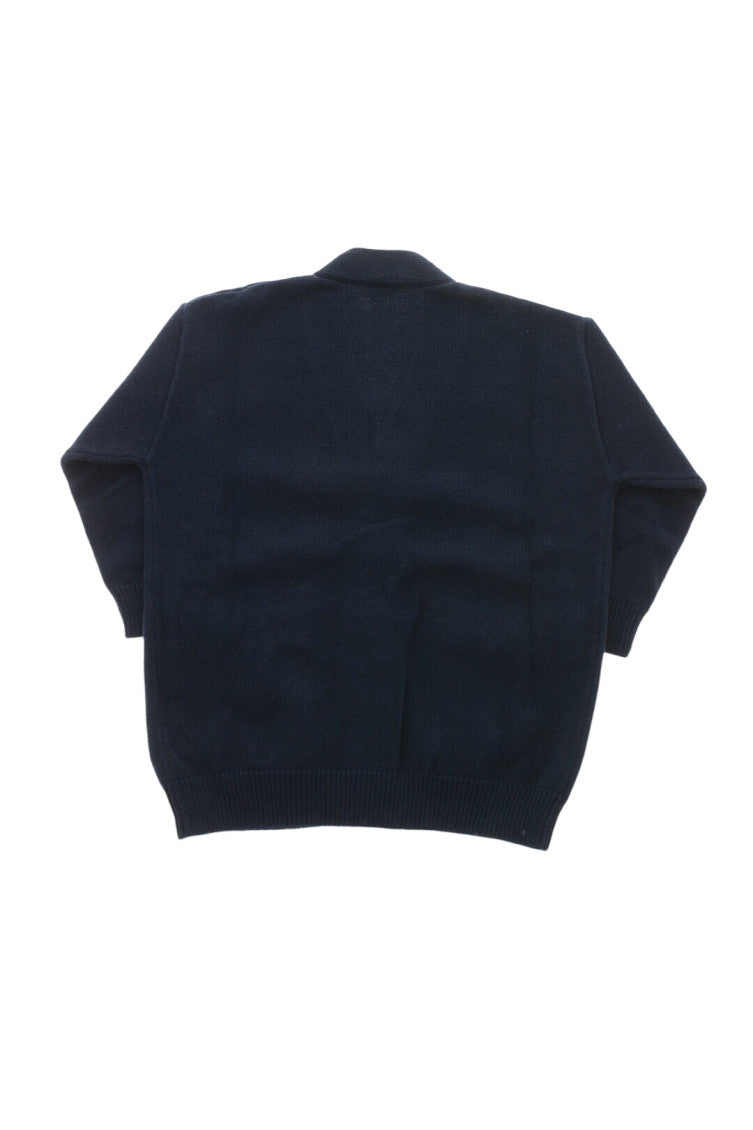 Boys Navy Blue Solid Cardigan 2
