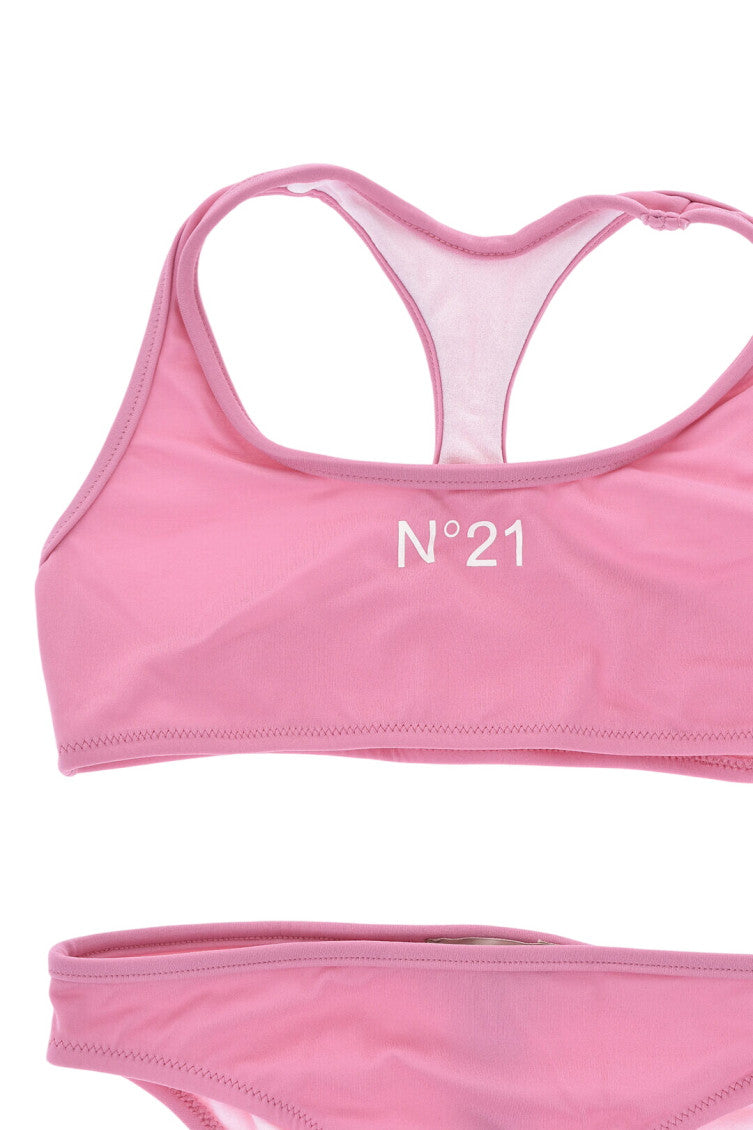 2-piece Pink Logo Polyamide Bikni Sets (Girls) 2