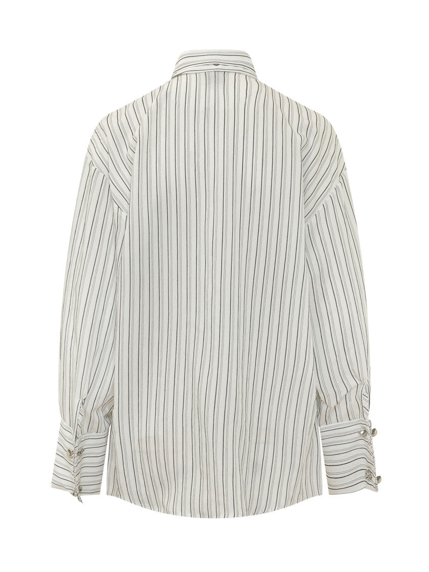 White Stripes Oversized Shirt 2