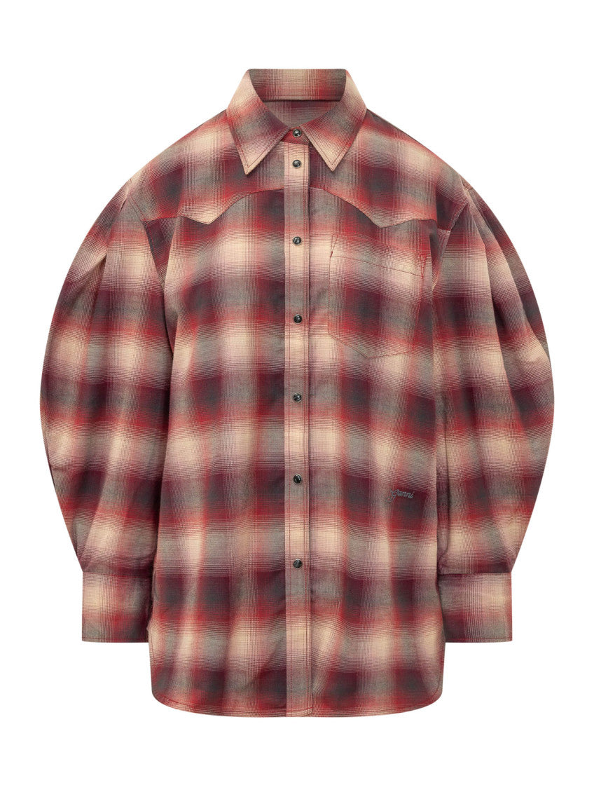 Red Oversized Check Shirt 1