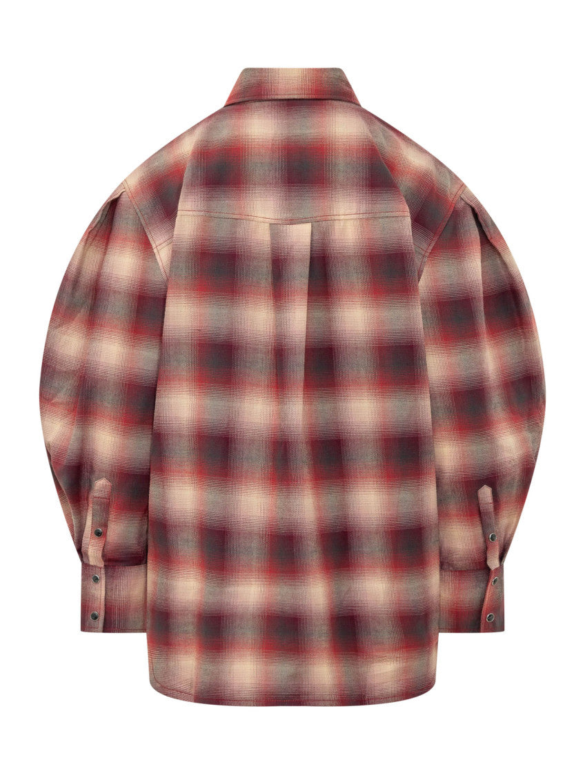 Red Oversized Check Shirt 2
