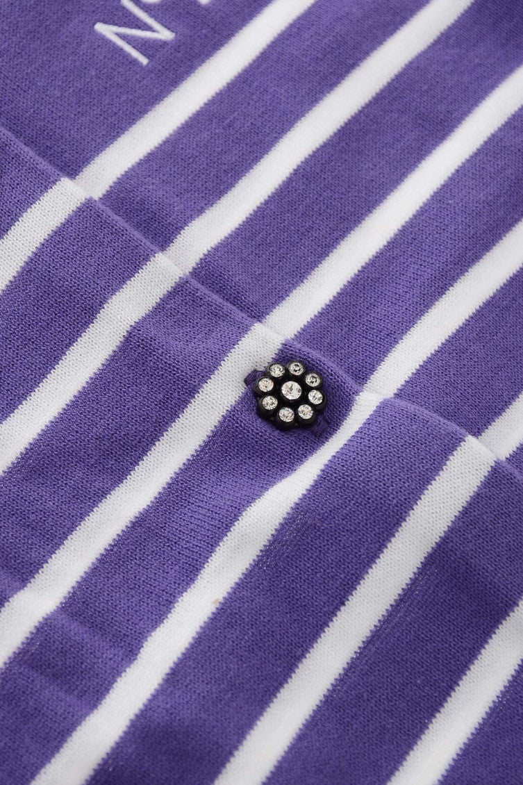 Girls Purple Striped Cardigan 4
