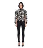 BlackWhite Printed Turtle Neck Top 1