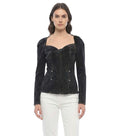 Black Solid Sweet Heart Neck Top 1