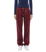 Maroon Relaxed Flat Front Pants 1