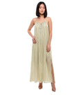 Green Textured Scoop Neck Maxi Dress 1