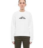 White Logo Crew Neck Sweatshirt 1