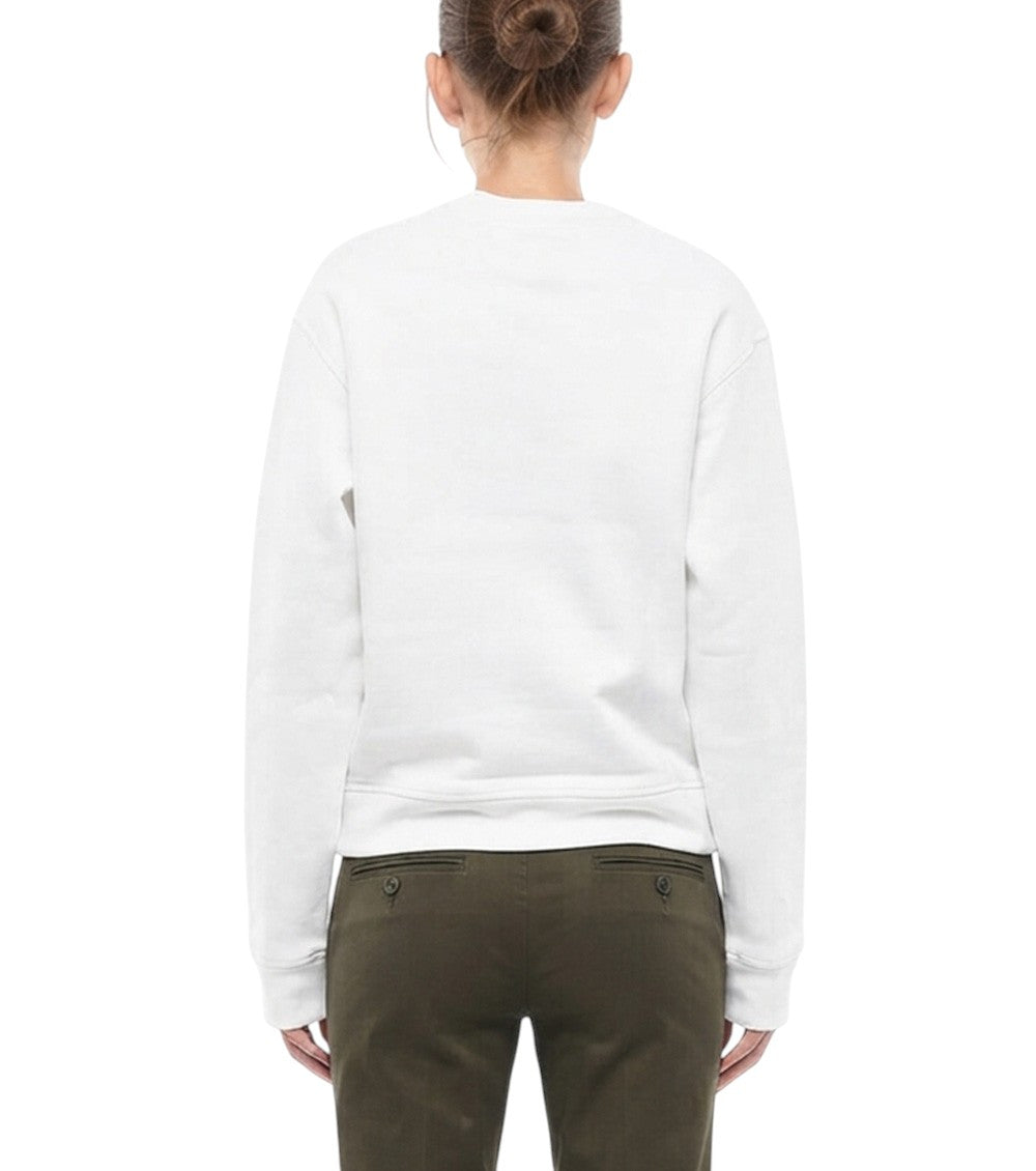 White Logo Crew Neck Sweatshirt 2